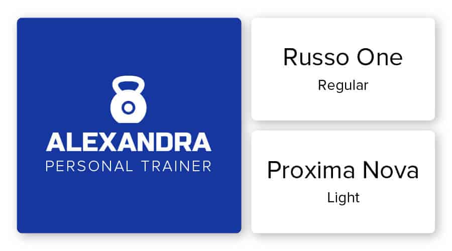 combinação de fontes para logotipo de personal trainer