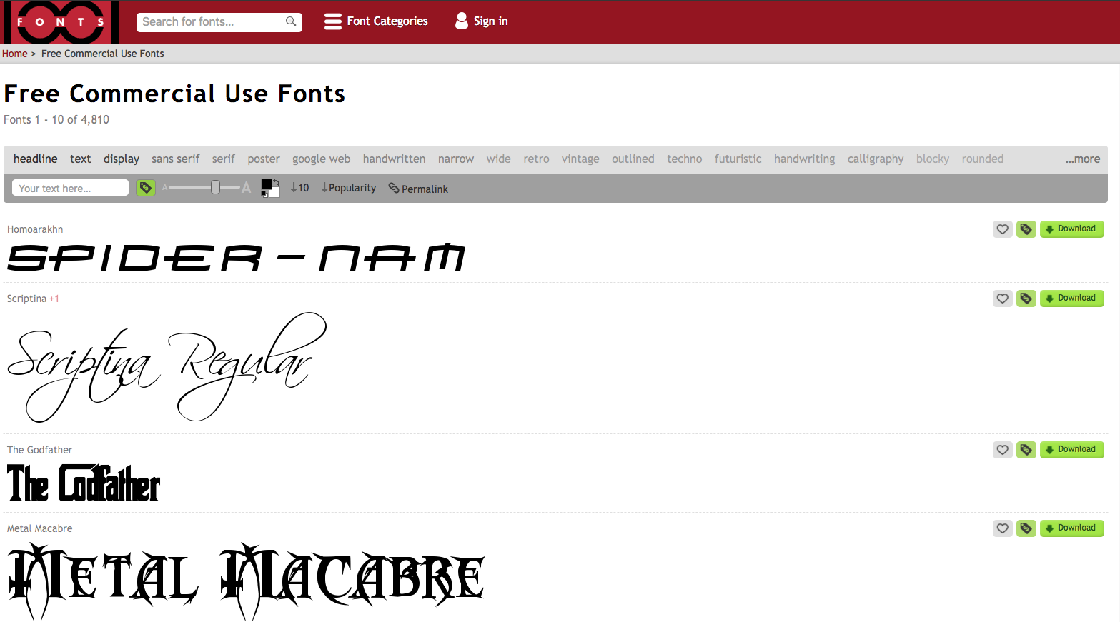 1001 free fonts download mac