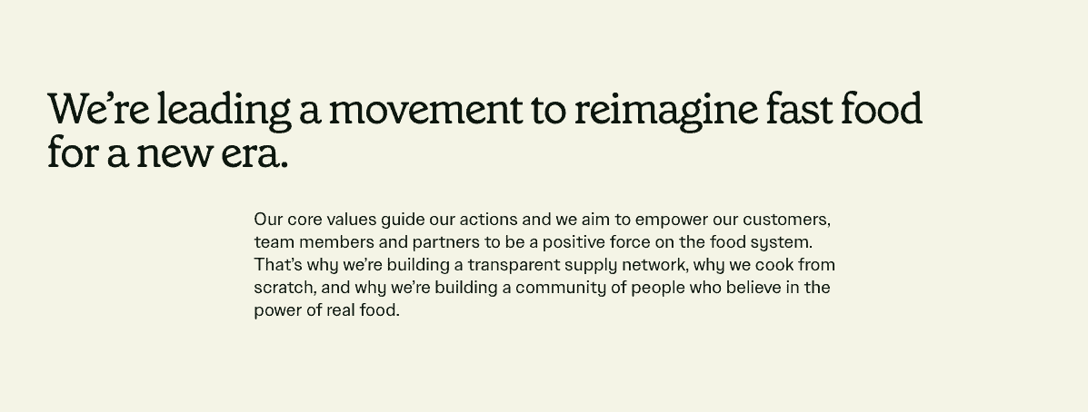 Sweetgreen mission statement