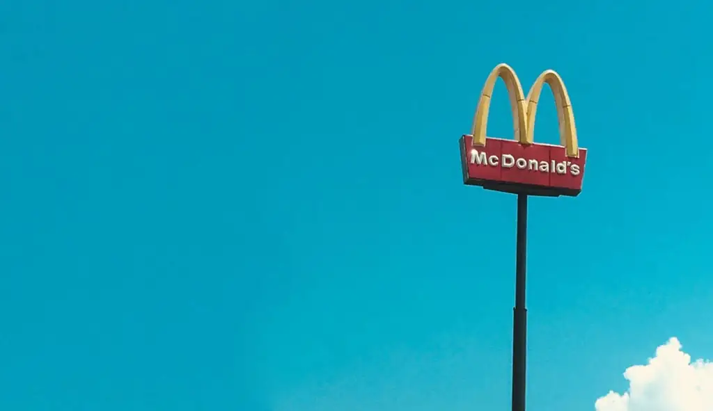 McDonald's sign on a stark sky background