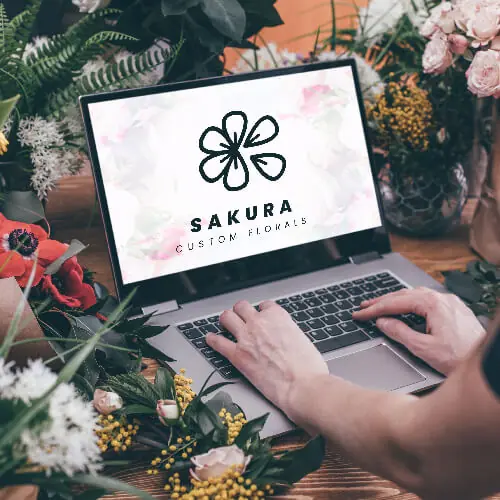 Flower logo mockup