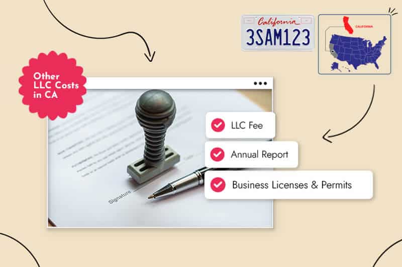 Stamp on page Other LLC costs in California