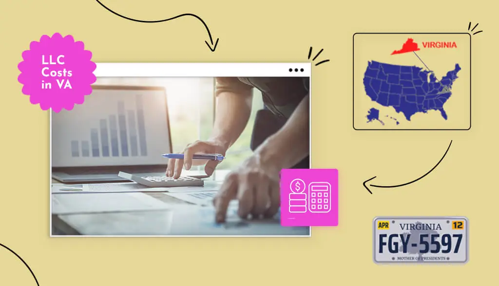 laptop calculating Virginia llc costs