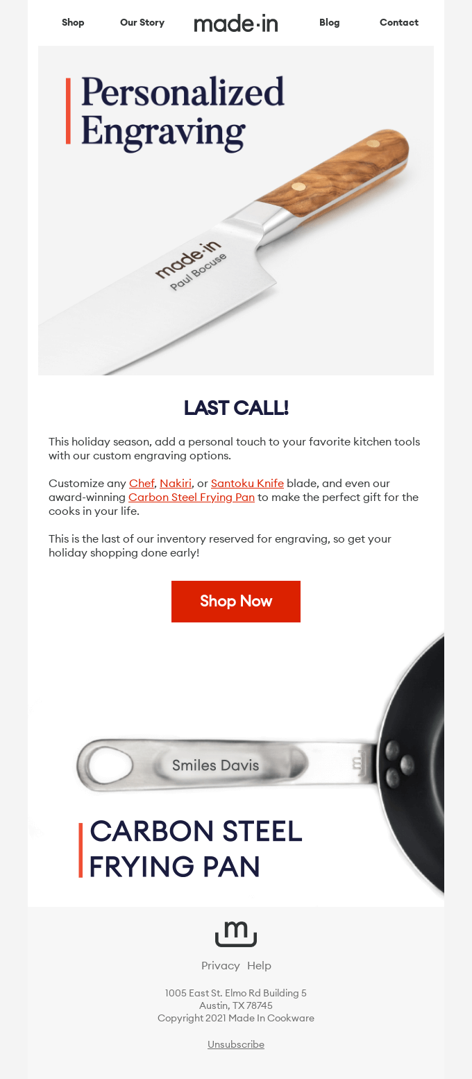 made-in email example