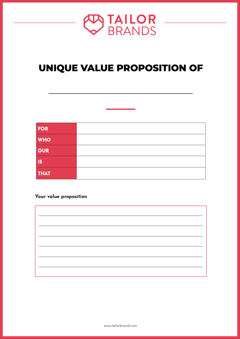 How to Create a Unique Value Proposition | Tailor Brands