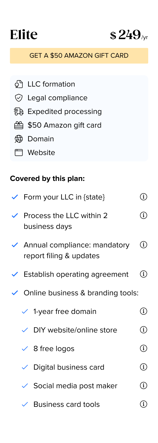 Tailor Brands LLC Elite Plan pricing full breakdown