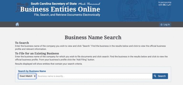 Conducting a business name search in South Carolina