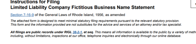 Fictitious Business Name Statement for LLCs