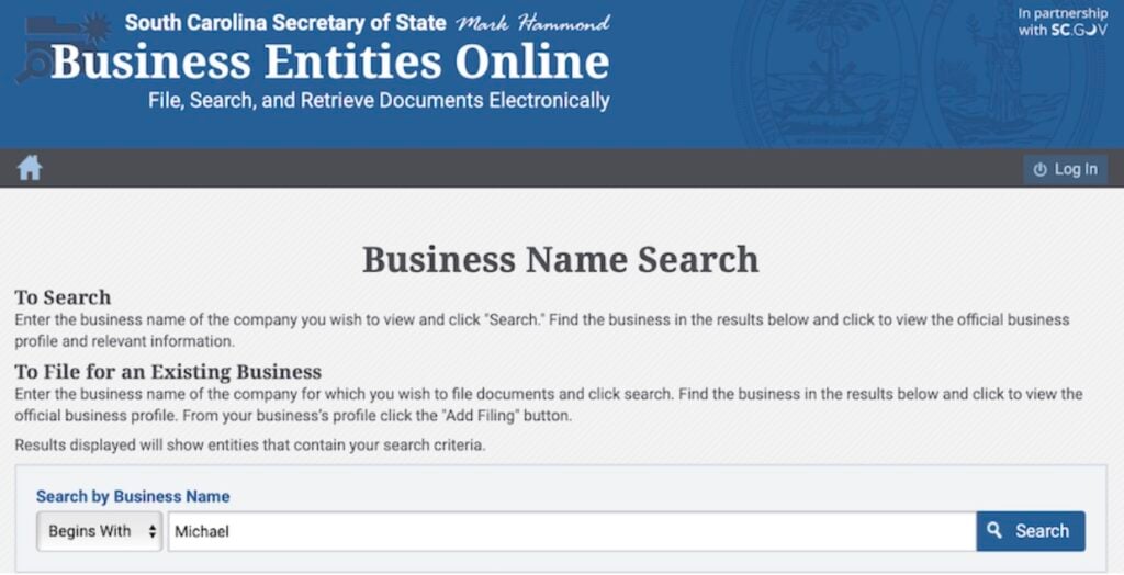 Search for the name of your business in the search bar.