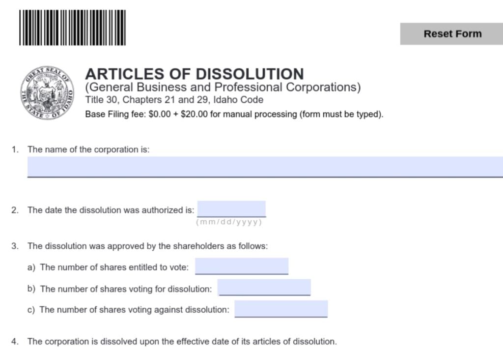 Idaho-specific rules for voting to dissolve your LLC