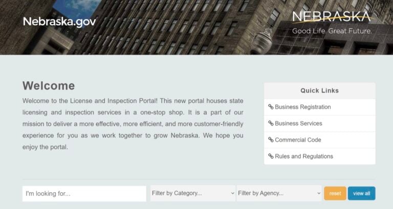 The Nebraska One-Stop Licensing Portal