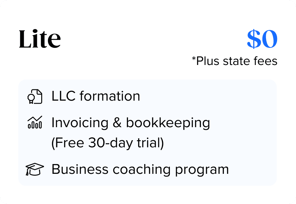 Tailor Brands LLC Formation Lite pricing $0