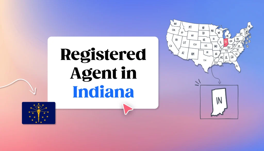 Registered Agent in Indiana states map Indiana map