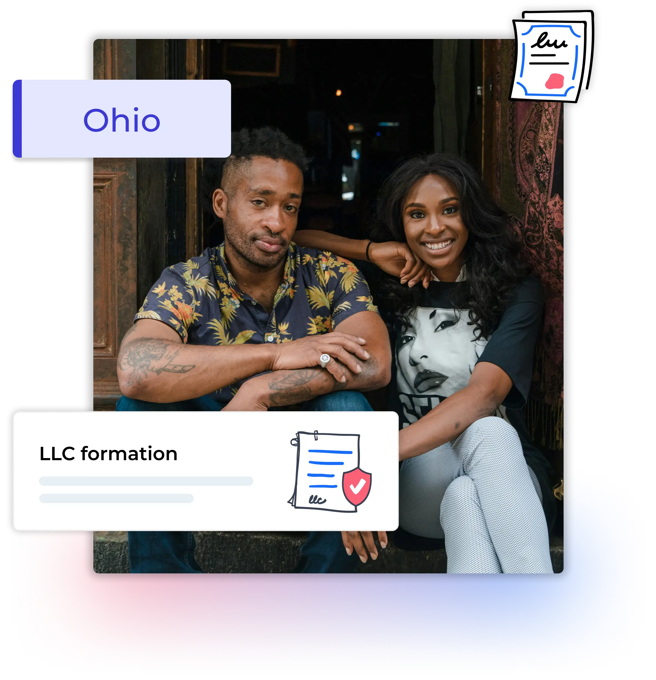 Ohio LLC formation man and woman sitting