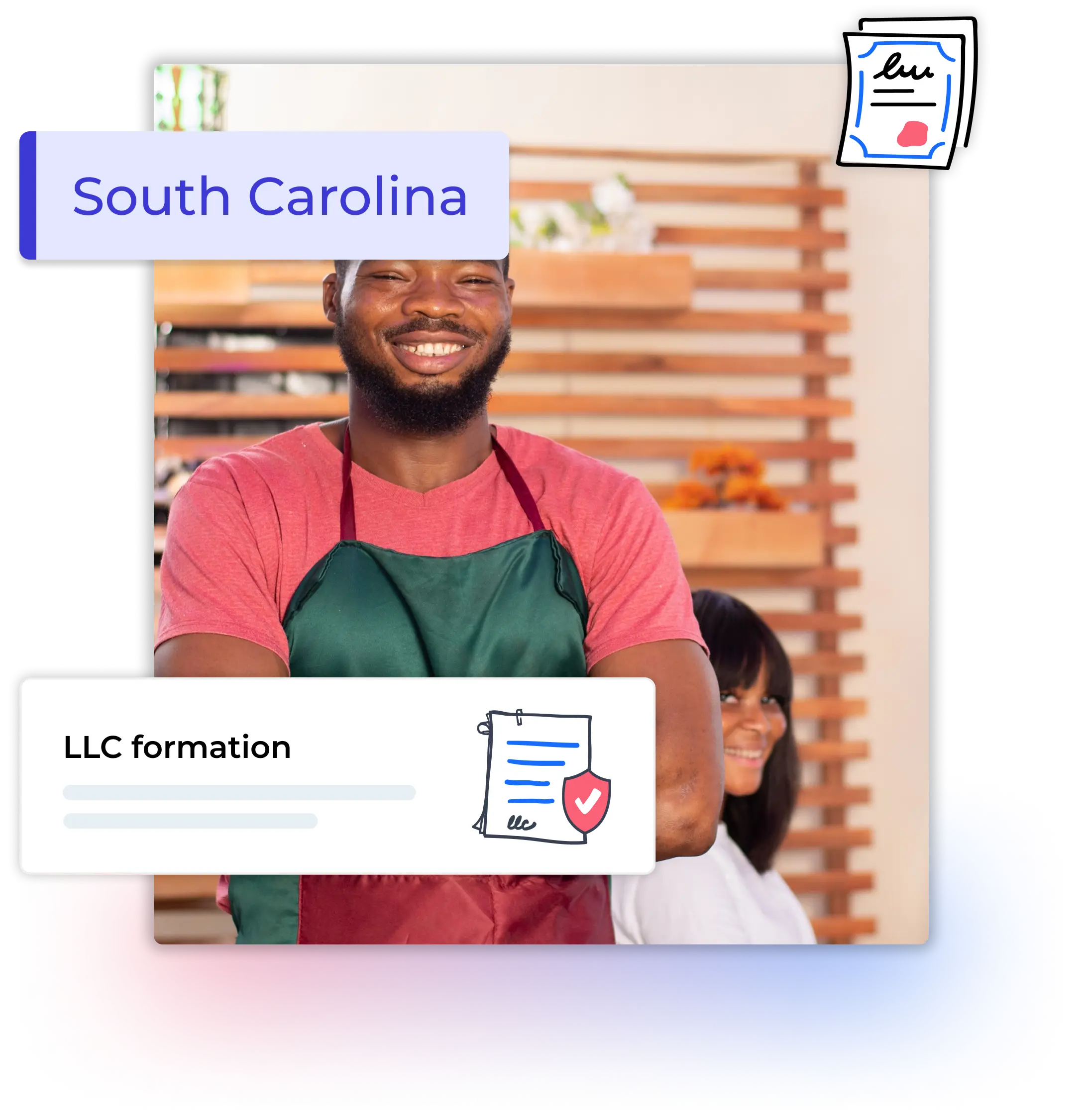 South Carolina LLC formation man with apron smiling