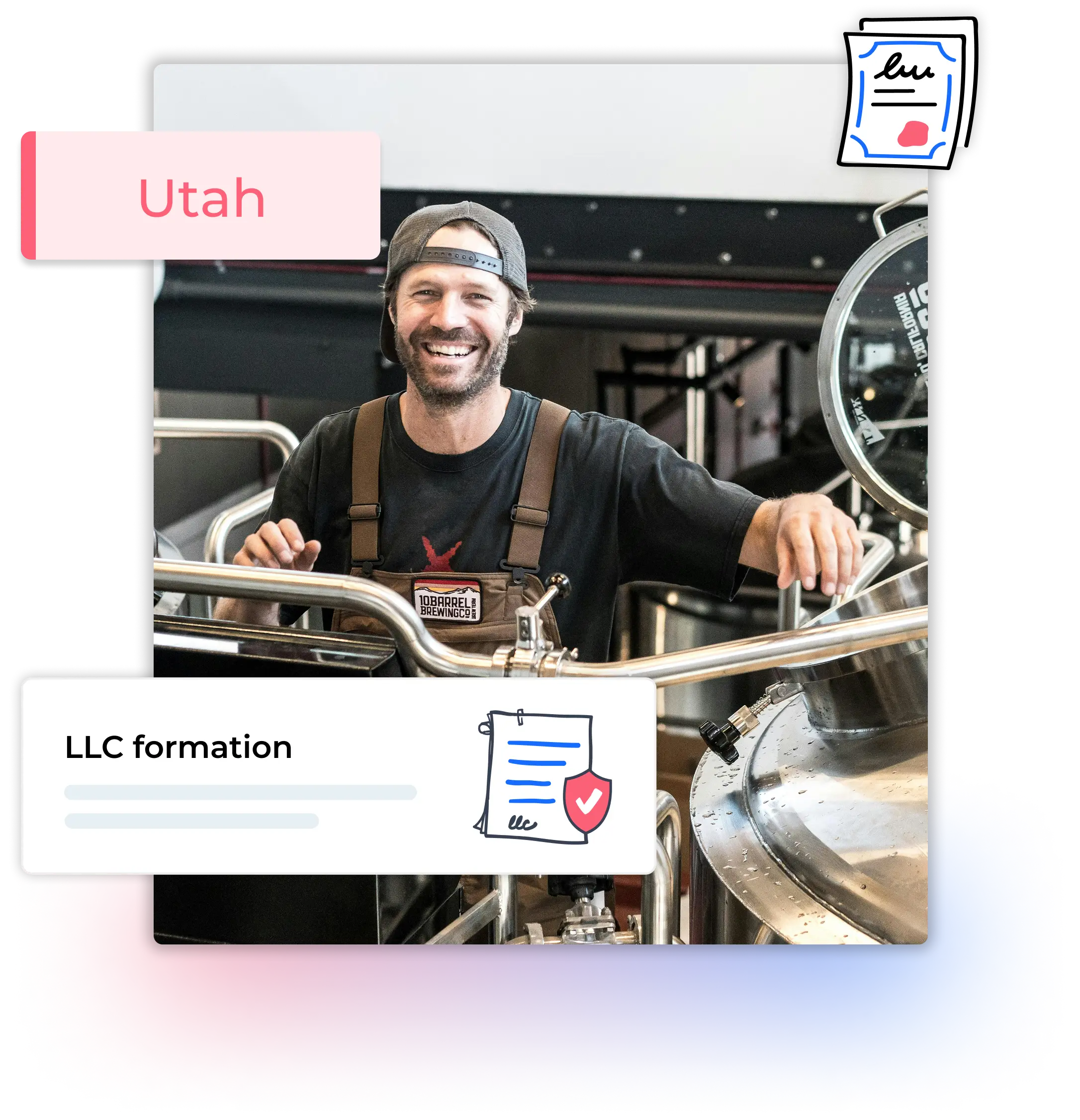 Utah LLC formation man in a factory working